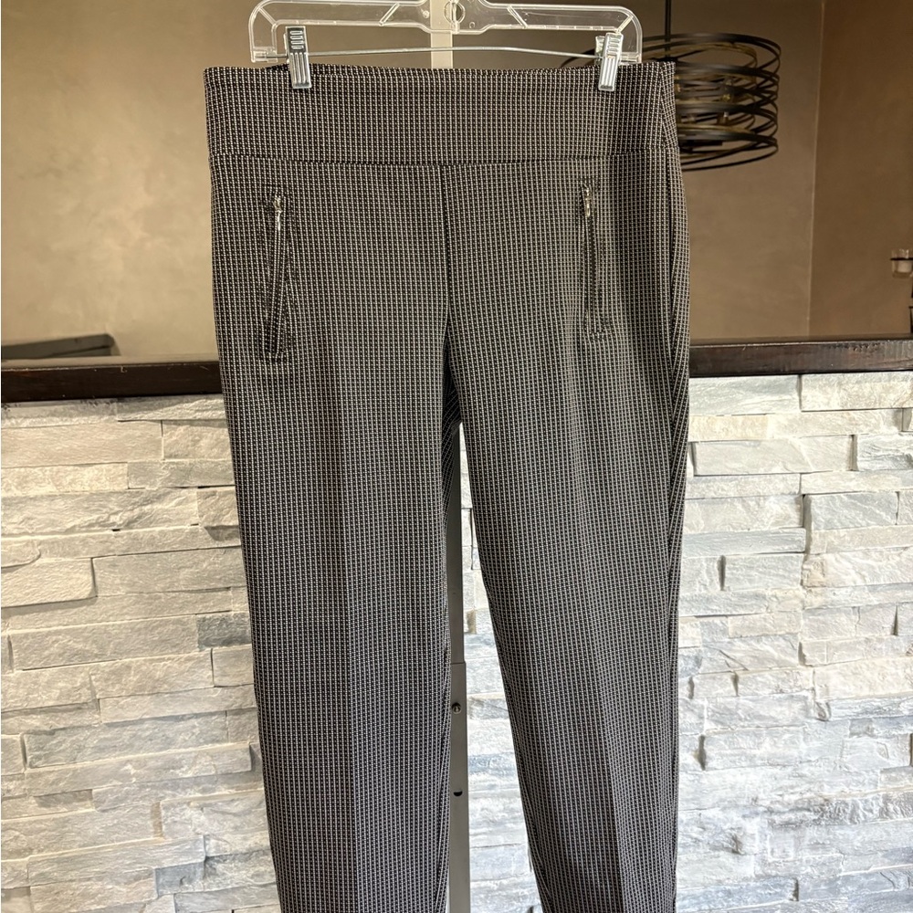 Soho Black & White Micro Houndstooth Straight Leg Pants